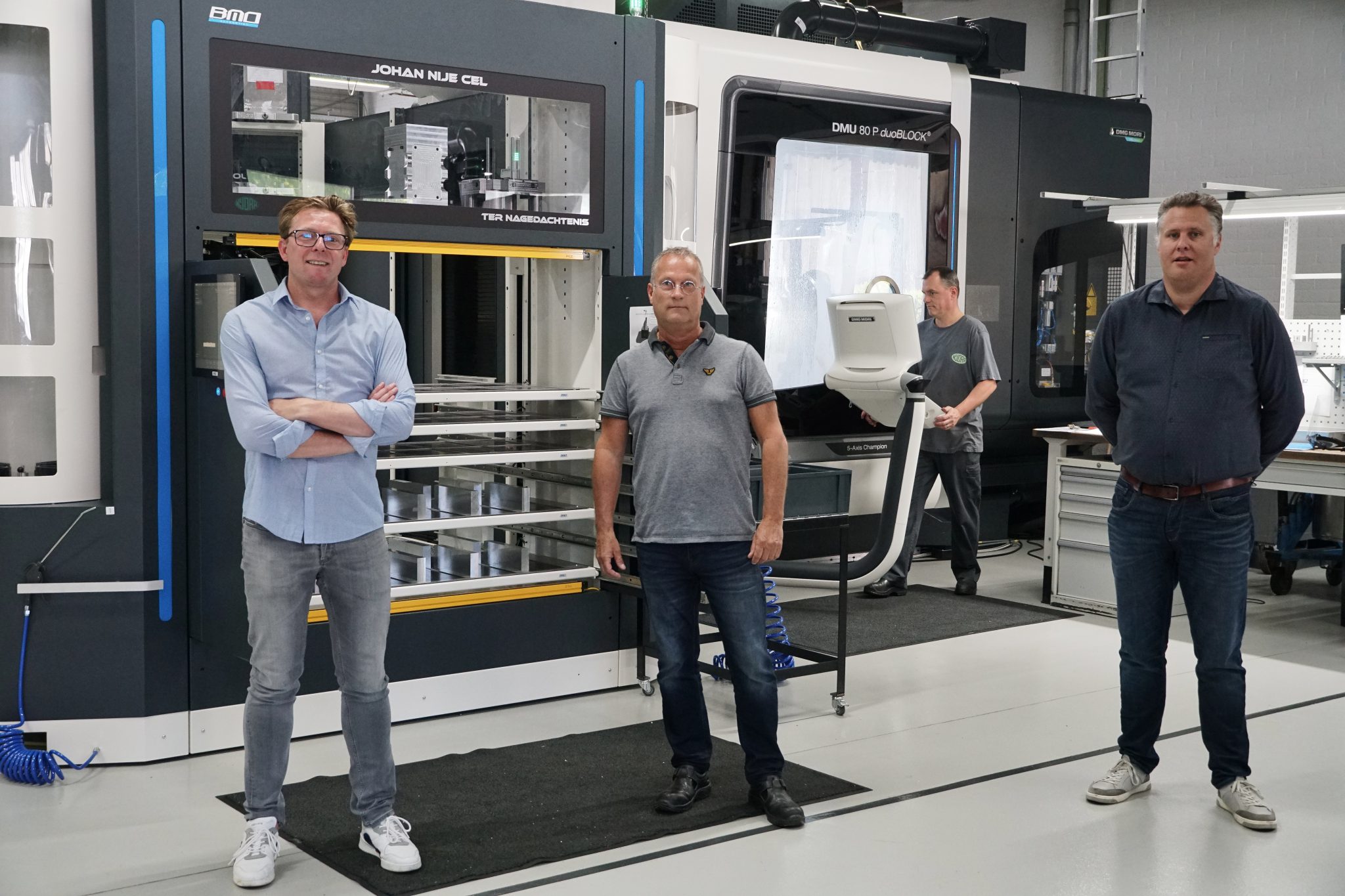 FMS system with three CNC machining centres replaced by